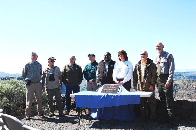 The keynote speakers at the Island National Natural Landmark Ceremony and the unveiling of the plack.  